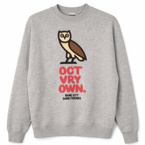 Octobers Very Own Same City Same Friends Bubble Owl Crewneck - XS - Grey $225